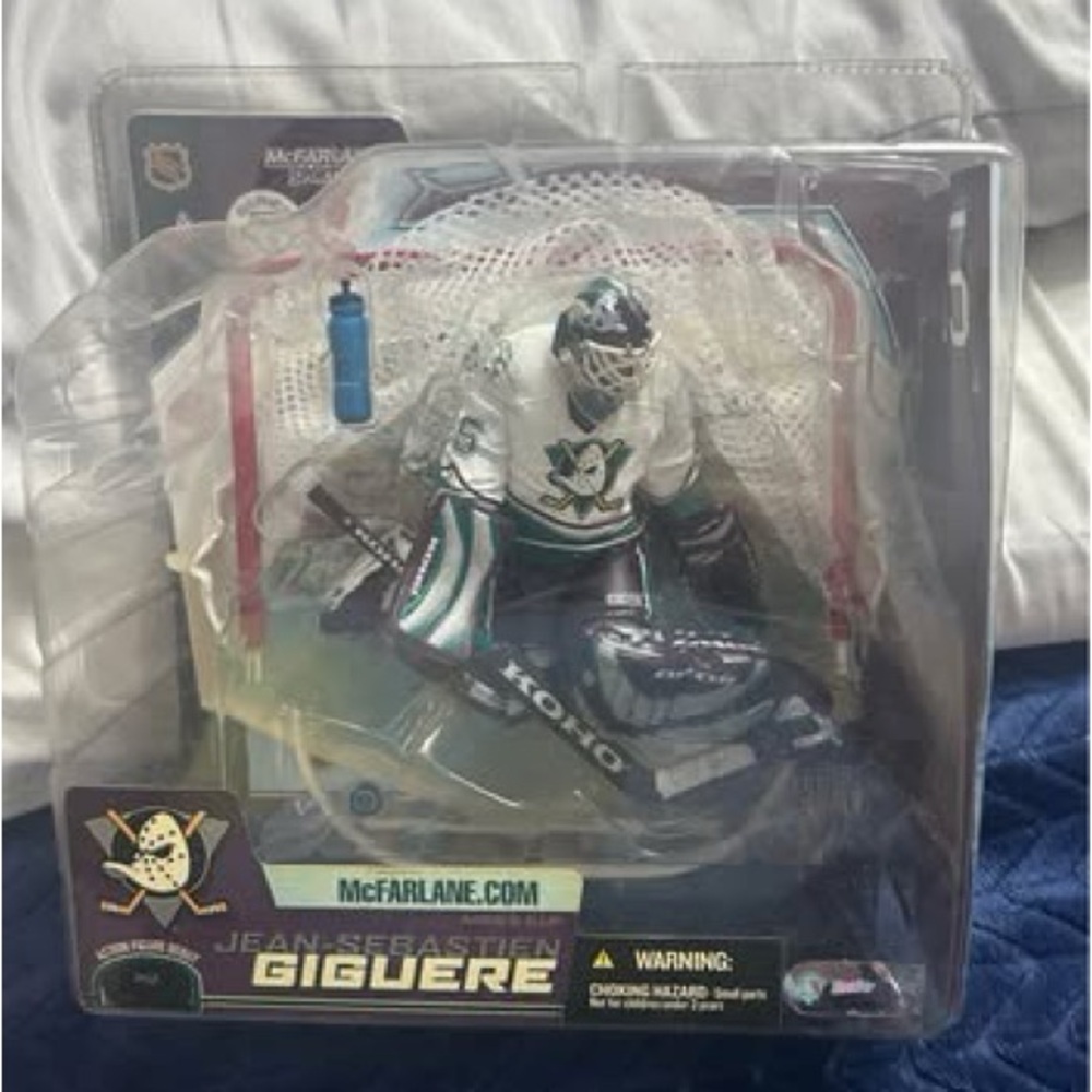 Jean-Sebastien Giguere McFarlane Anaheim Ducks Goalie Figure - White & Teal